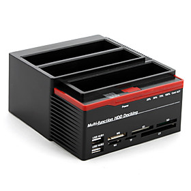 All-in-1 2.5 and 3.5 HDD Docking with 2-Port USB Hub and Card Reader