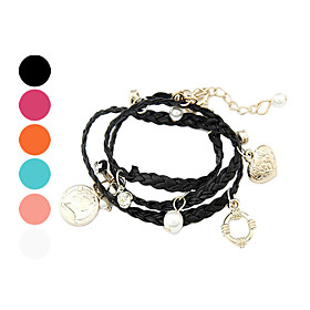 Fashion Multi-Element Pendant Weave Bracelet