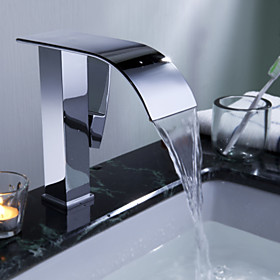 Sprinkle by Lightinthebox - Contemporary Waterfall Bathroom Sink Faucet(Chrome Finish)