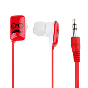 Mr Glasses In-Ear Earphones with Extra Earbuds (Red)