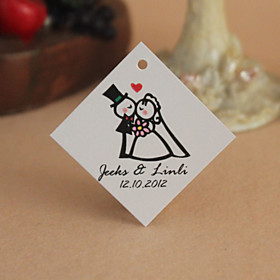 Personalized Rhombus Favor Tag - Sweet Wedding (Set of 30)