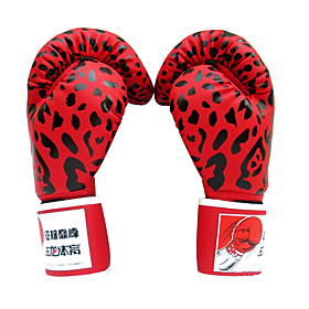 Leopard Leather Full Finger Professional Boxing Gloves