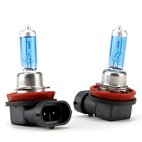 H11 Super White Car Light Bulbs 100 (2-Pack/DC 12V)
