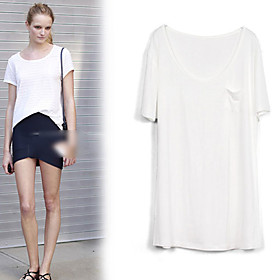 Solid Color Basic Short Sleeves T-shirts (Multicolor)