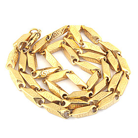 Titanium Steel Great Wall Golden Pattern Stainless Steel Necklace