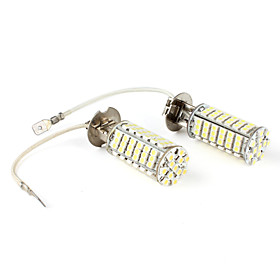 H3 3528 SMD 102-LED White Fog Lights for Car (DC 12V, 2-Pack)