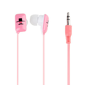 Beard Pattern In-Ear Earphones with Extra Earbuds (Pink)