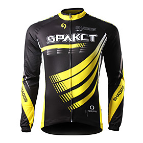 SPAKCT- Professional 100% Polyester Men's Low-Resistance Bicycle Jersey (Black)