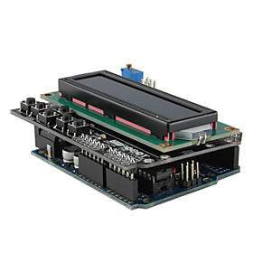 Arduino UNO Microcontroller Development Board with LCD Keypad Shield Expansion Board and USB Cable