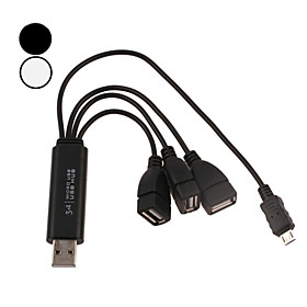 All-in-1 Hi-speed 3-Port USB2.0 Hub with Micro USB