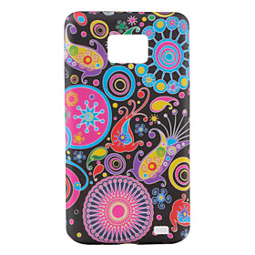 Colorful Flower Ribbon Pattern TPU Case for Samsung Galaxy S2 I9100 (Multi-Color)