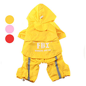 FBI Raincoat with Hat Brim for Dogs (XS-XL, Assorted Colors)