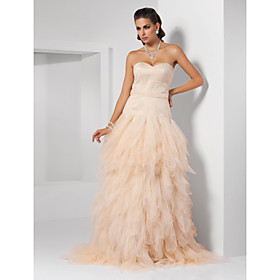 Ball Gown Sweetheart Sweep/ Brush Train Tulle Evening Dress inspired by Kristen Wiig at Oscar