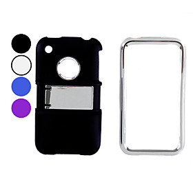 Rubberized Hard Case with Chrome Stand for iPhone 3G and 3GS (Assorted Colors)