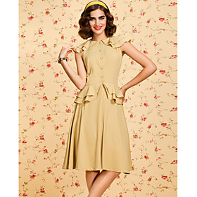 TS VINTAGE 1950s Ruffle Swing Dress