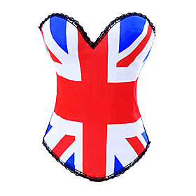 Cotton/Polyester With Lace/Printing Strapless Back Busk Closure Corsets Shapewear