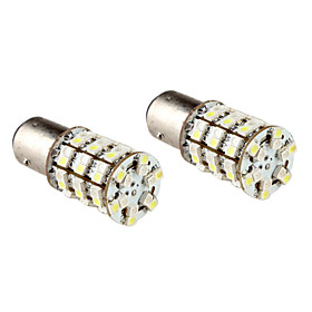 1157 3528 SMD 60-LED White and Walm White Light Bulb for Car Brake, Turning Signal Light (DC 12V, 2-