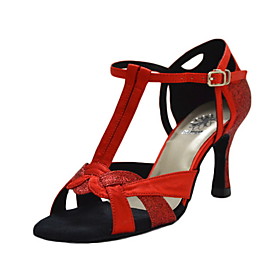 Satin T-Strap Latin / Ballroom Dance Performance Shoes With Buckle (More Colors)