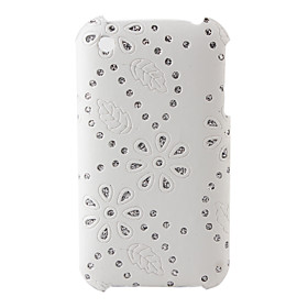 Flowers Pattern Diamond Hard Case for iPhone 3G and 3GS (white)