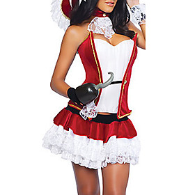 Adult Women's Sexy Pirate Red Halloween  Costume