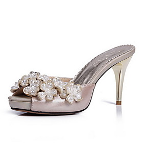 Elegant Leather Stiletto Heel Sandals/Peep Toe With Rhinestone Party/Evening Shoes (More Colors)