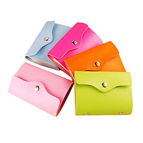 Candy Color PU Leather Card Case Bag (Random Color)