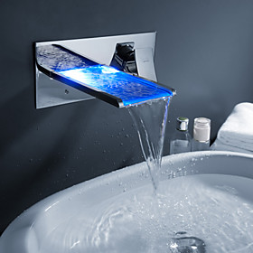 Sprinkle by Lightinthebox - Color Changing LED Waterfall Bathroom Sink Faucet (Wall Mount)