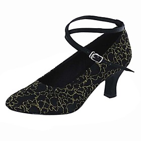 Satin Upper Dance Shoes With Buckle Ballroom Modern Shoes For Women's