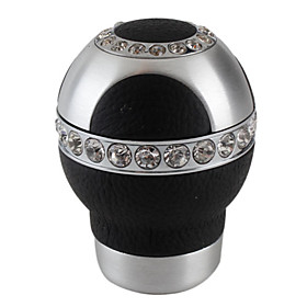 YG-0599 Aluminum Crystal Car Gear Shift Stick Knob Momo (Silver Black)