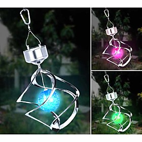 Solar LED Color Changing Saturn Wind Spinner Hanging Spiral Light