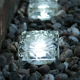 Solar Cubic Brick Ice Cube Path Light Crystal Garden Lamp