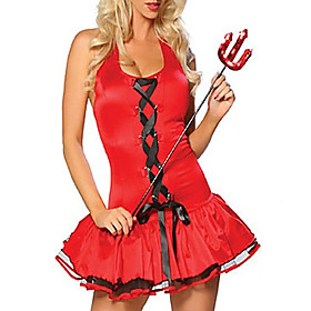 Adult Sexy Devil Corset Dress Red Demon Halloween Costume
