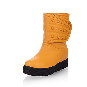 Classic Leatherette Flat Heel Ankle Boots With Velcro Party/Evening Shoes (More Colors)