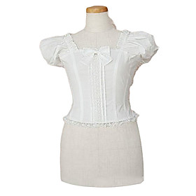 Puff Sleeve White Cotton Casual Lolita Blouse