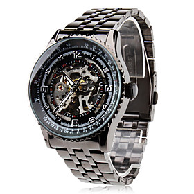 Men's Steel Analog Automatic Mechanical Wrist Watch (Black)
