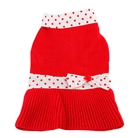 Snow White Style Sweater for Dogs (XS-XL, Red)