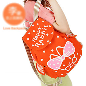 Cute Cartoon Rabbit Decorated Canvas Backpack(28cm 14cm 38cm)