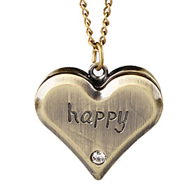 Lovely Alloy Heart Design Necklace Watch