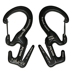 Nite Ize Small or Large Size Spring Carabiner Rope Tightener - Black (1 PC)