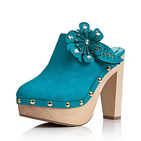 Elegant Leather Chunky Heel Sandals/Platform With Flower Party/Evening Shoes (More Colors)