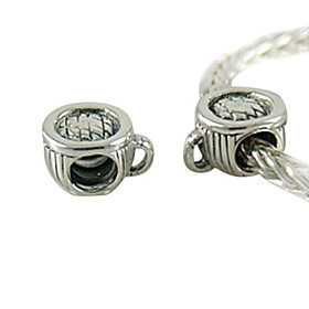 Antique Sterling Silver Beads With Screw Thread(Silver)