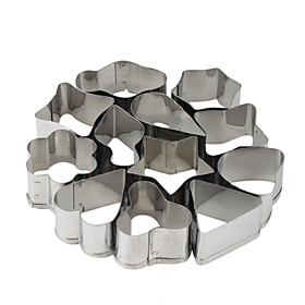 Stainless Steel Geometrical Shaped Cookie Cutters Set (12-Pack)