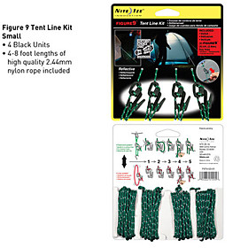 Nite Ize Small Size 4-Pcs Tent Line Kit (2.44mm Nylon Rope Inclued)