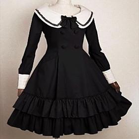 Long Sleeve Knee-length Cotton School Lolita Dress
