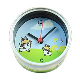 Creative Can Design Cows Pattern Desktop Analog Clock (1xAA)