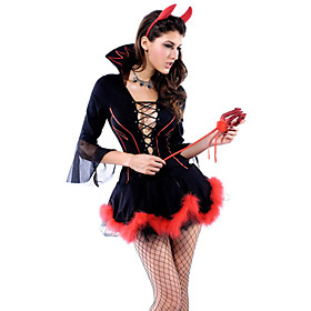 Sexy Adult Women Devil Dress Halloween Costume(3Pieces)