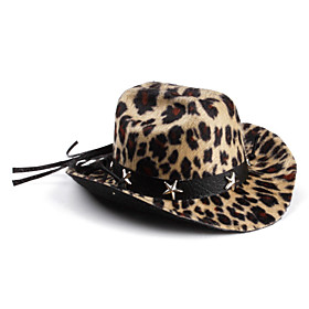 Leopard Print Hat with Star for Small Dogs Cats (Assorted Colors)