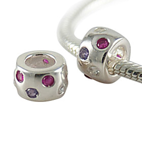 925 Sterling Silver Partner Beads With Cz Stone