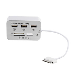 3-Port USB2.0 Hub with MS SD TF M2 Card Reader for Samsung Galaxy Tab