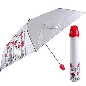 Rose Vase Design Flower Painting Folding Umbrella (Silver)